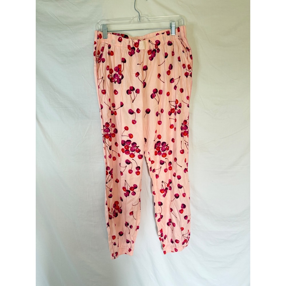 Victoria's Secret Pink Cherry Print Pajama Jogger Pants Womens Medium New
